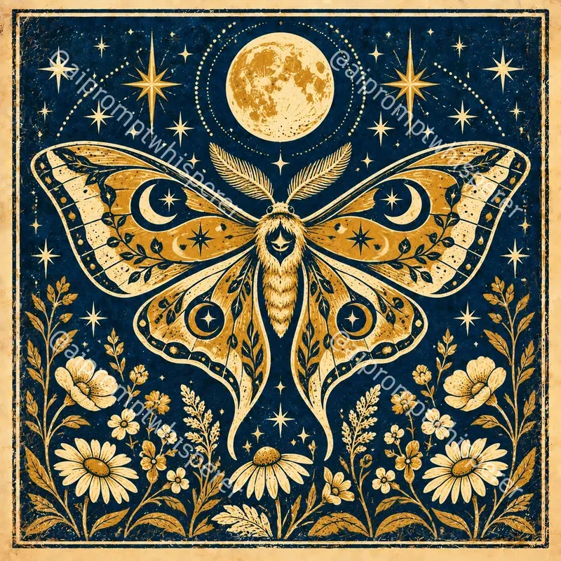 Retro Cosmic Folk Art Prints