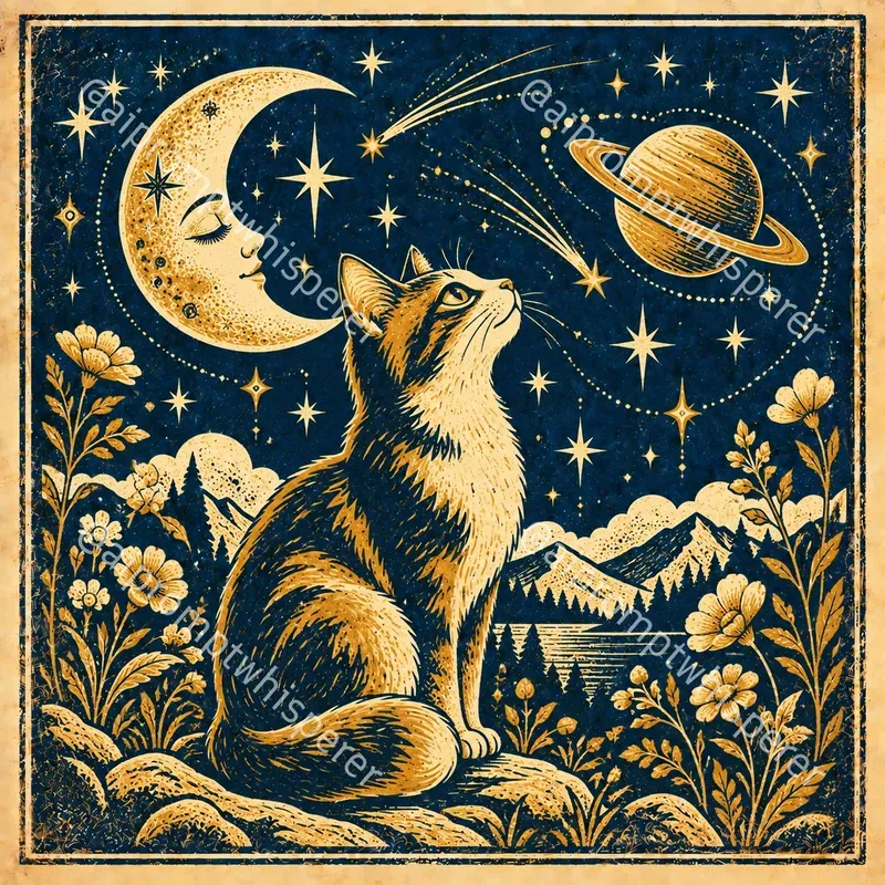 Retro Cosmic Folk Art Prints