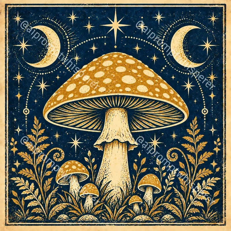 Retro Cosmic Folk Art Prints