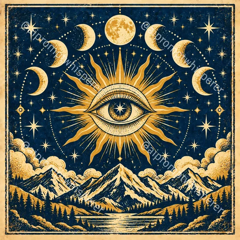 Retro Cosmic Folk Art Prints