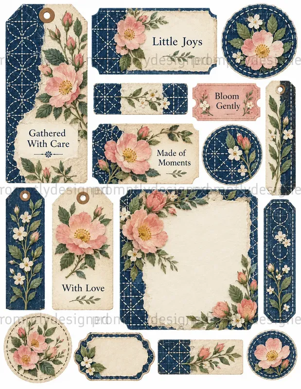 Floral Junk Journal Ephemera