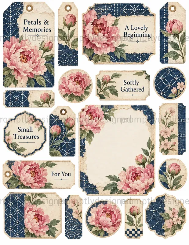 Floral Junk Journal Ephemera