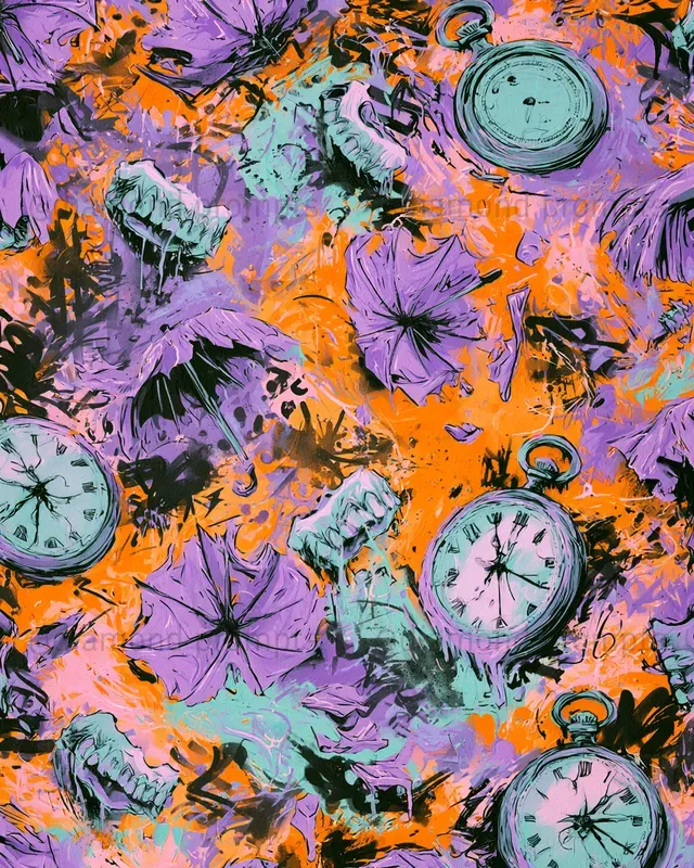 Chaotic Neon Doodle Art