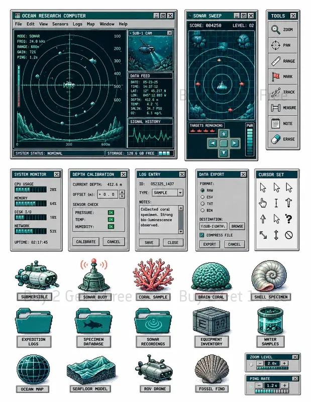 Computer Interface Fussy Cut Ephemera