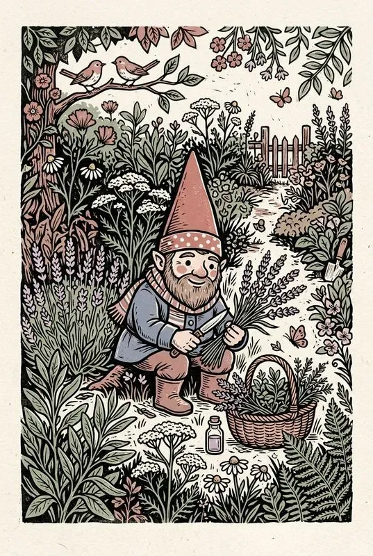 Folk Linocut Story Art