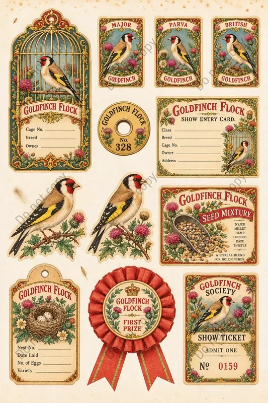 Songbird Aviary Ephemera Sheets