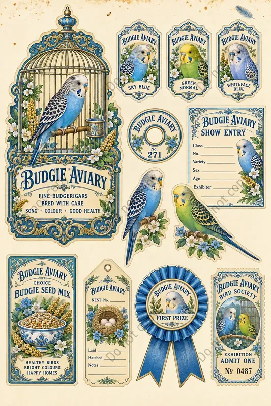 Songbird Aviary Ephemera Sheets