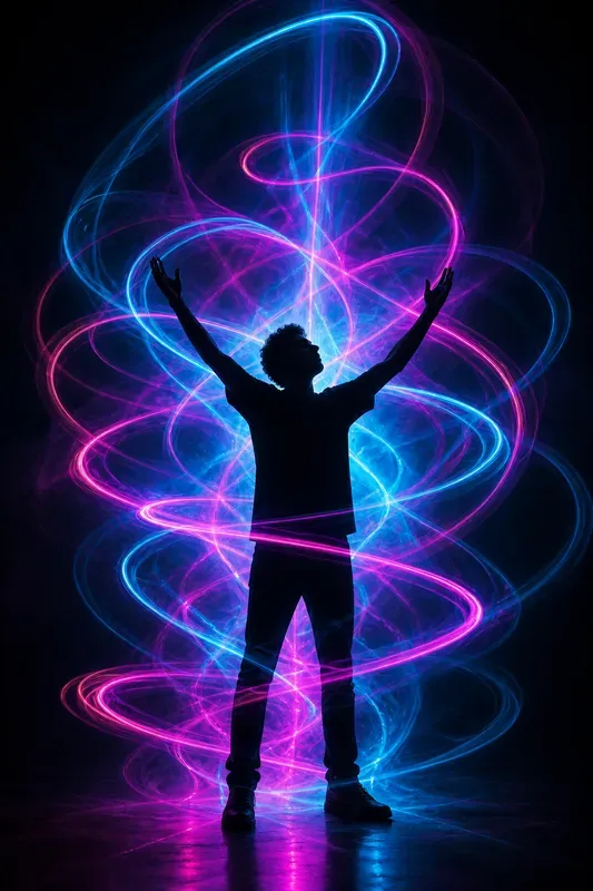 Silhouettes In Orbiting Light