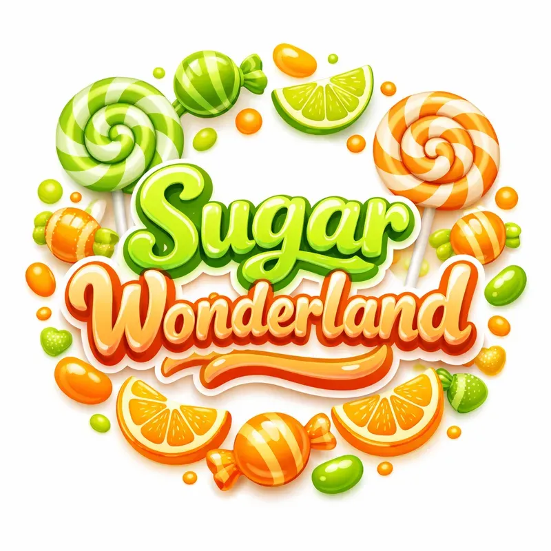Candythemed Glossy Typography Logos