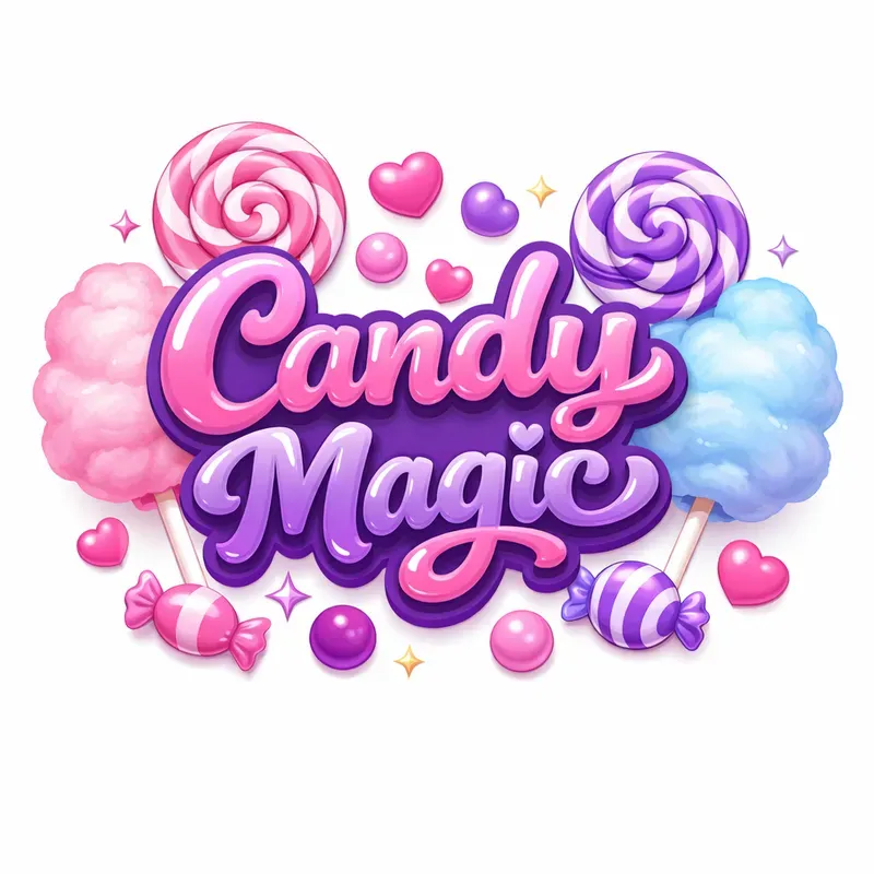 Candythemed Glossy Typography Logos
