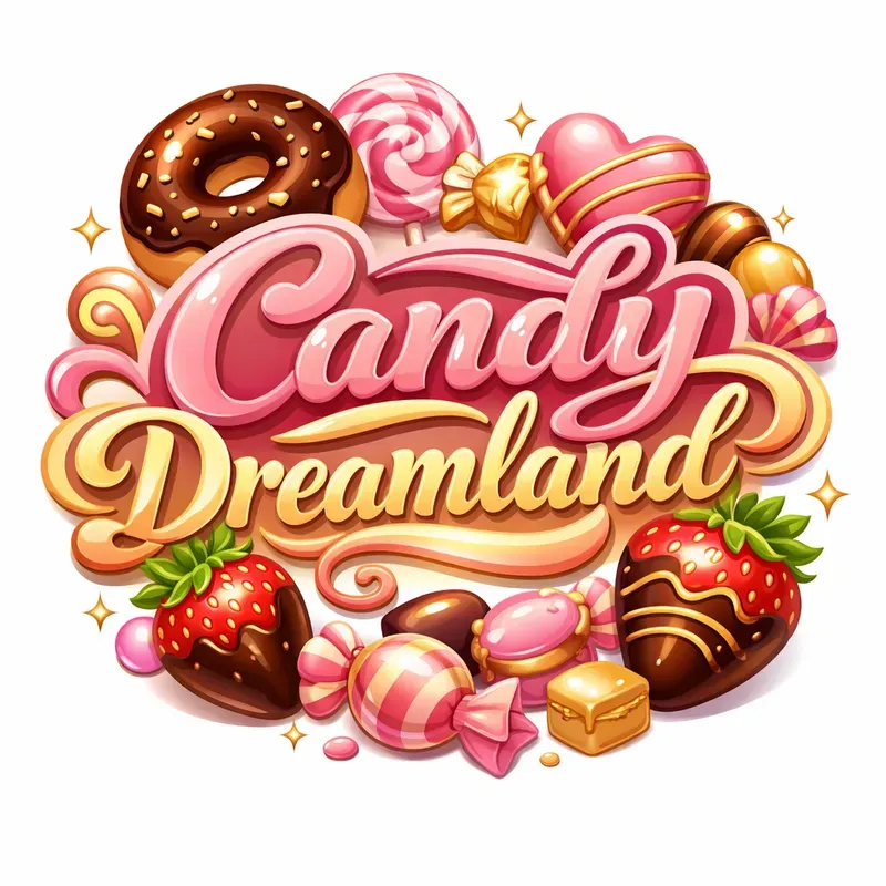 Candythemed Glossy Typography Logos