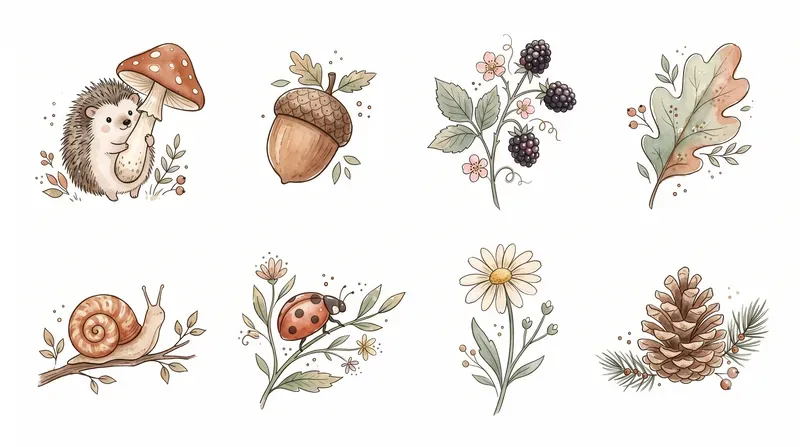 Cute Cottagecore Animal Clipart Sheets