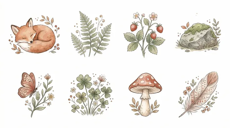 Cute Cottagecore Animal Clipart Sheets