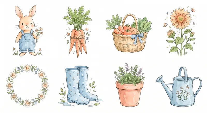 Cute Cottagecore Animal Clipart Sheets