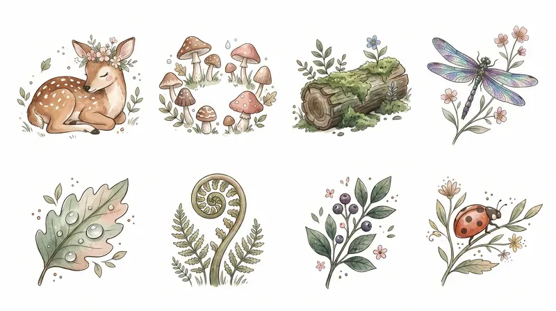 Cute Cottagecore Animal Clipart Sheets