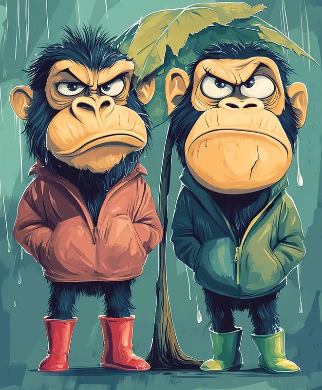 Cozy Animal Illustrations In The Rain