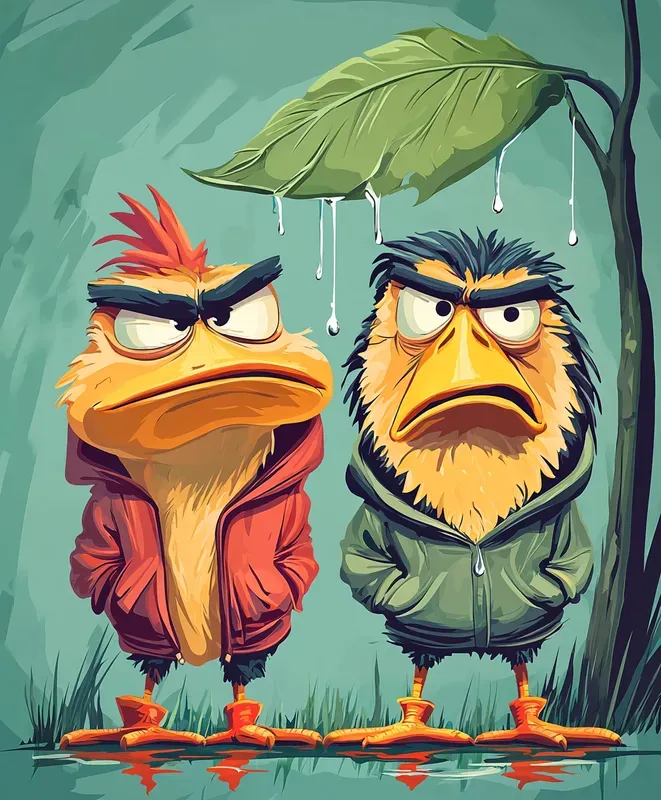 Cozy Animal Illustrations In The Rain
