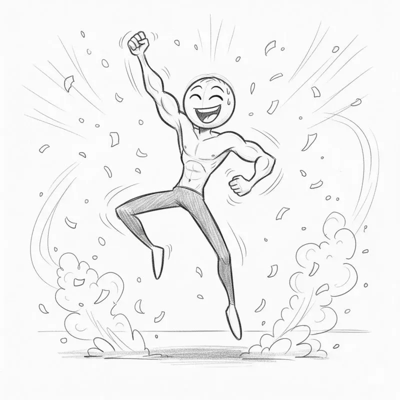 Funny Stickman Action Sketch Generator