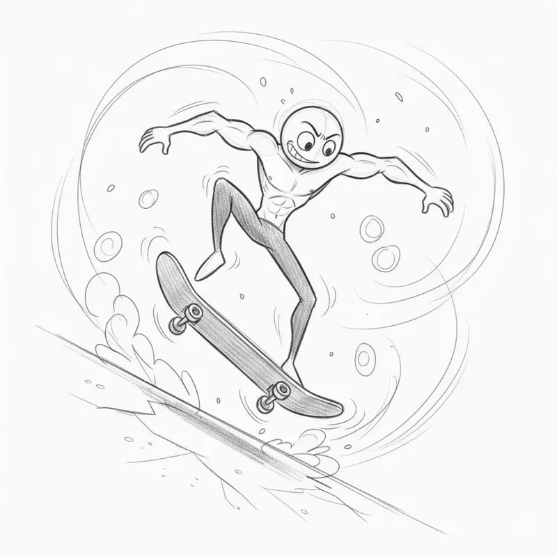 Funny Stickman Action Sketch Generator