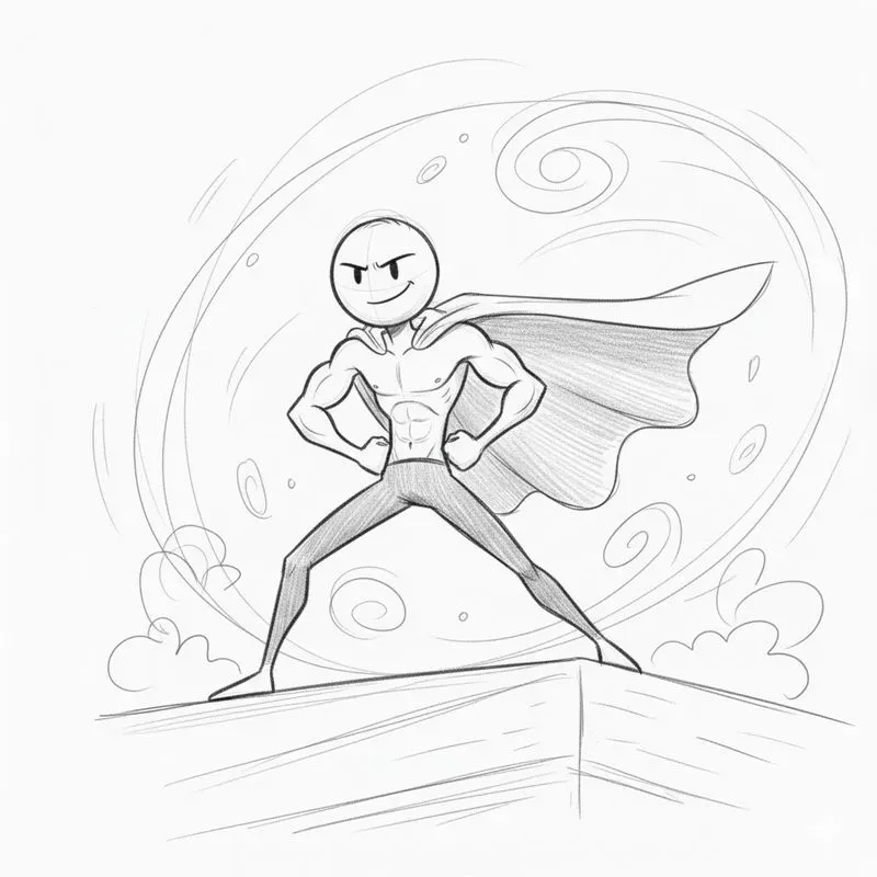 Funny Stickman Action Sketch Generator