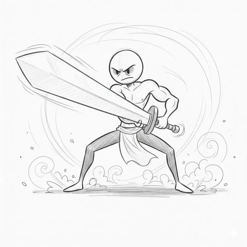 Funny Stickman Action Sketch Generator
