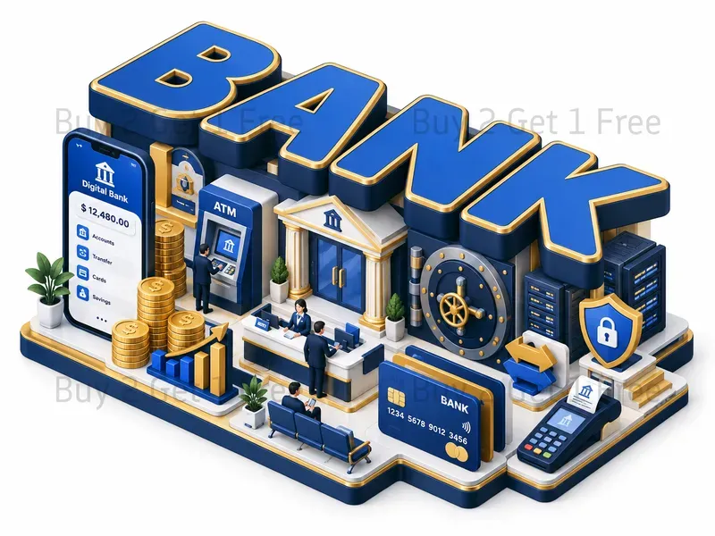 3D Isometric Typography Dioramas