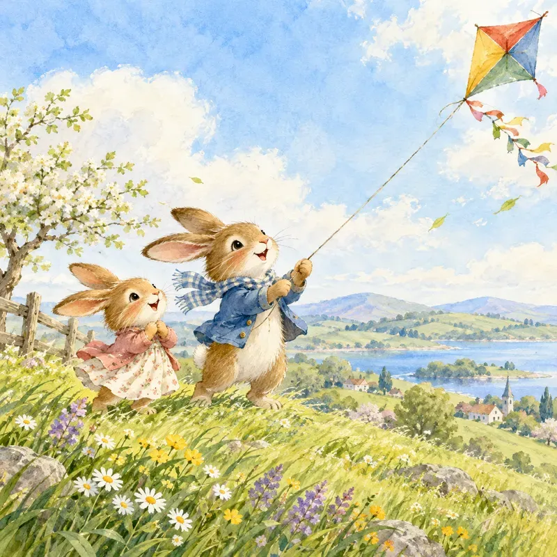 Watercolor Animal Storybook Scenes