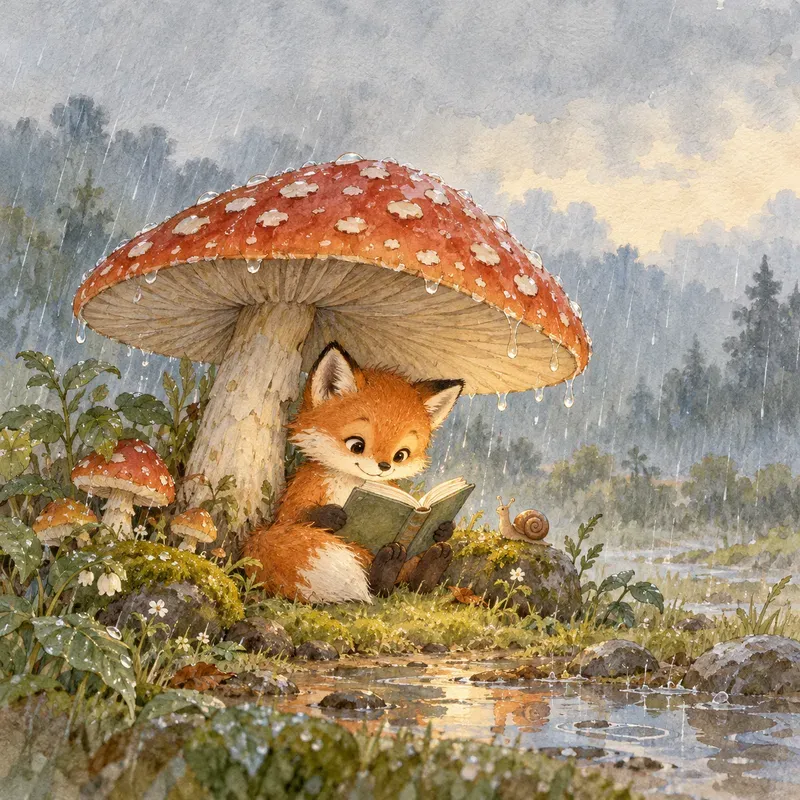 Watercolor Animal Storybook Scenes