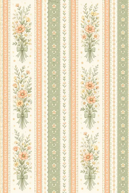 Cottagecore Stripe Seamless Patterns
