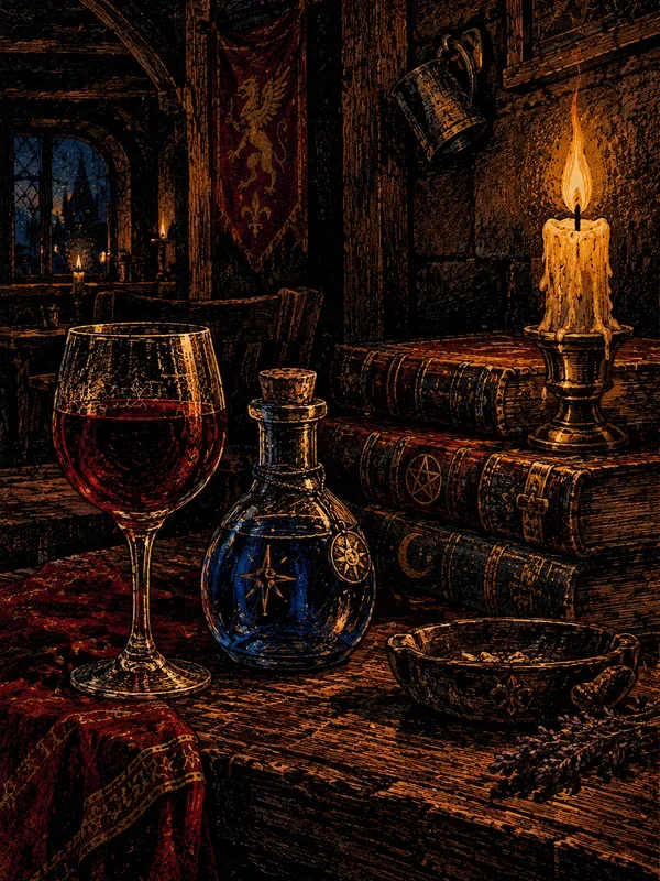 Dark Fantasy Vintage Woodcut Ink Art