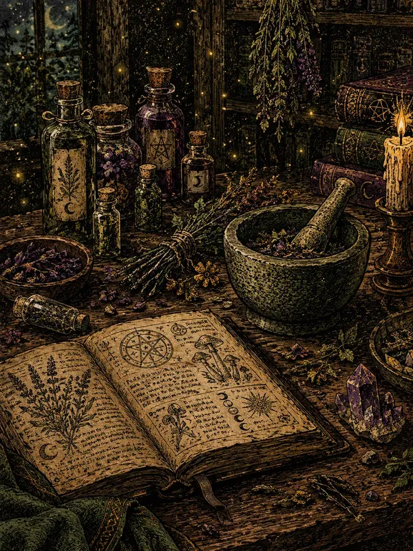 Dark Fantasy Vintage Woodcut Ink Art