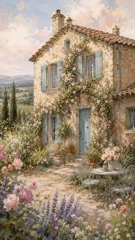 French Shabby Chic Farm Paintings