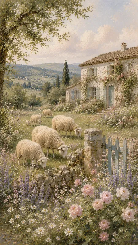 French Shabby Chic Farm Paintings
