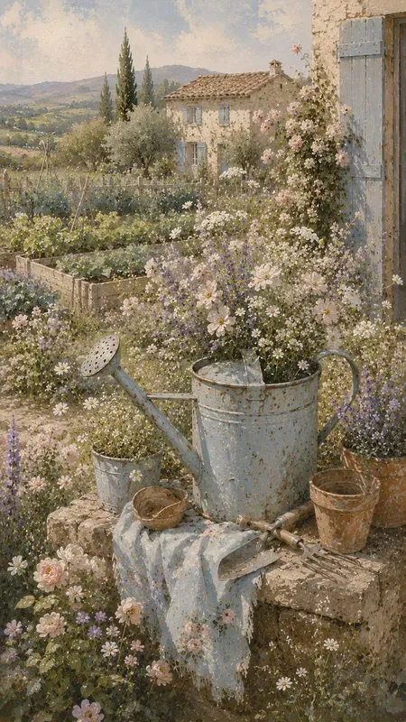 French Shabby Chic Farm Paintings
