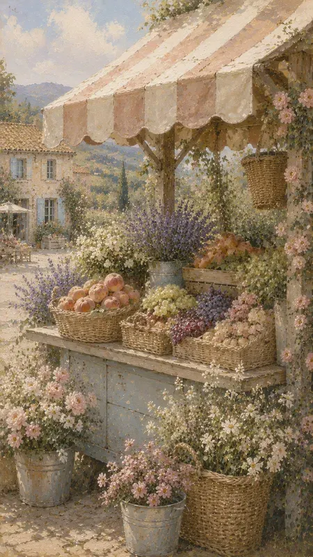 French Shabby Chic Farm Paintings