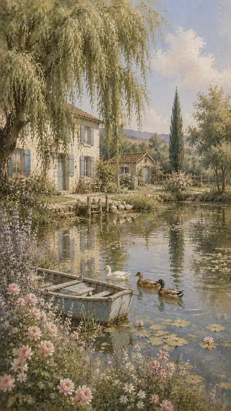 French Shabby Chic Farm Paintings