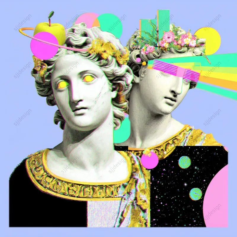Glitchy Neo Classical Art