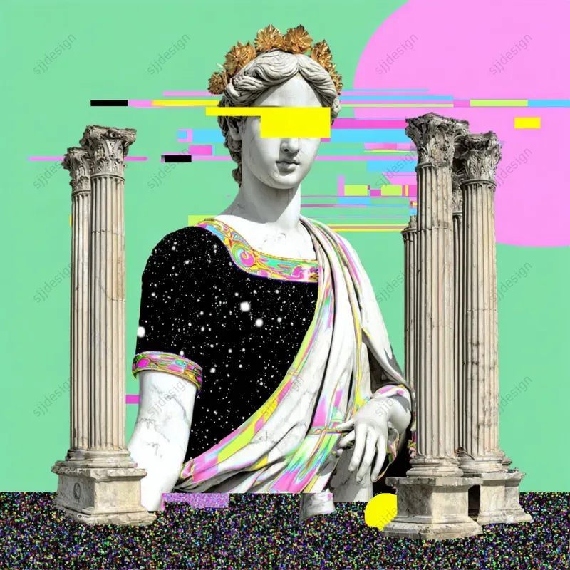 Glitchy Neo Classical Art