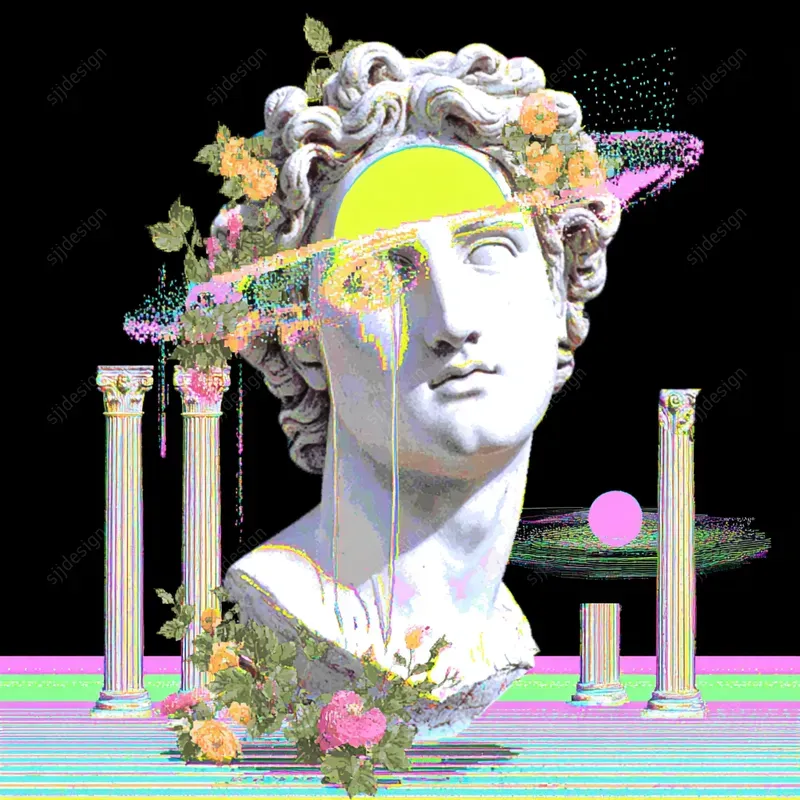 Glitchy Neo Classical Art