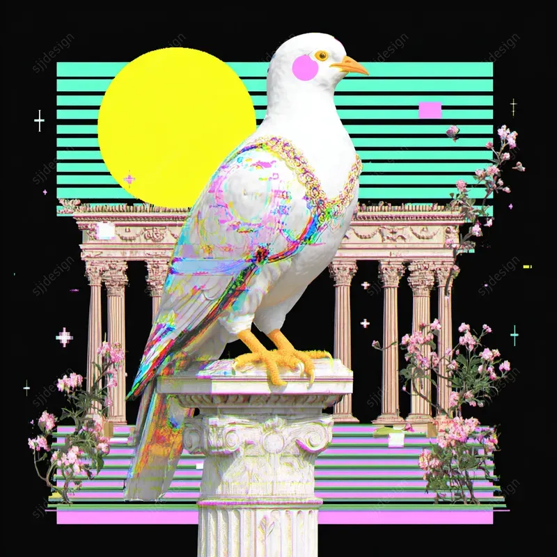 Glitchy Neo Classical Art