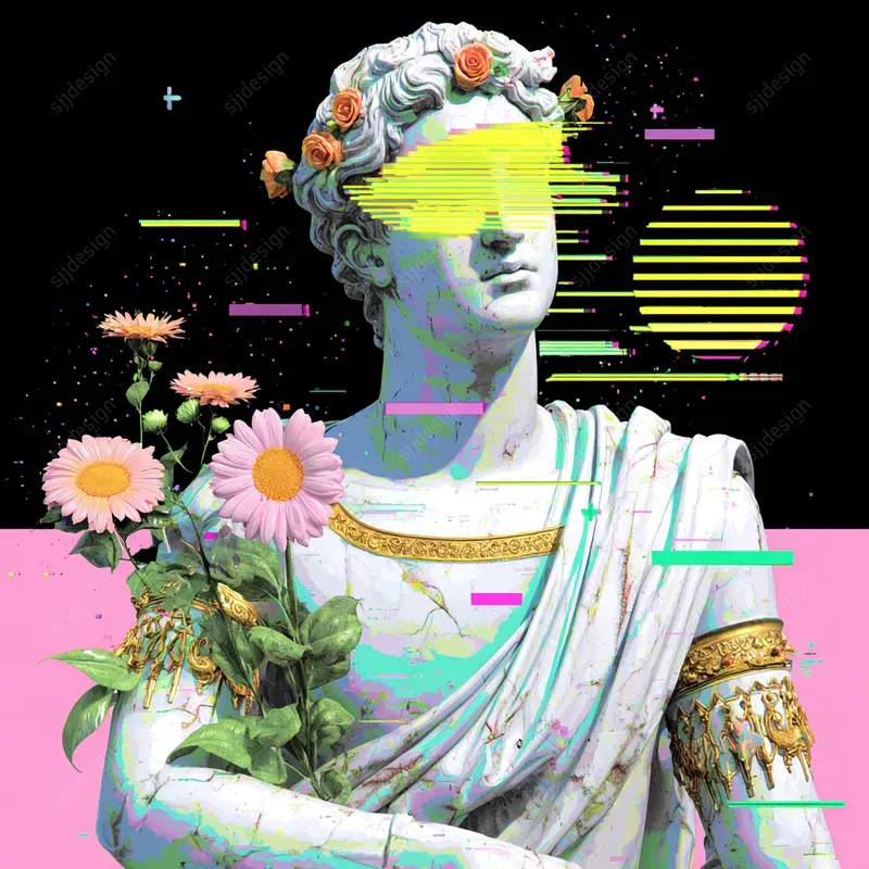Glitchy Neo Classical Art