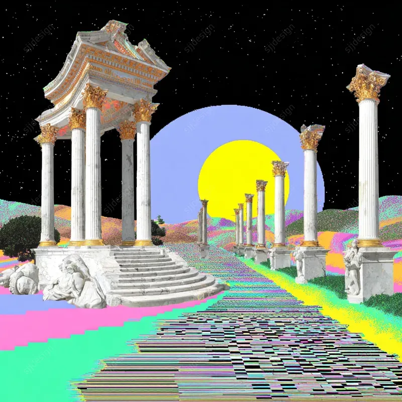 Glitchy Neo Classical Art