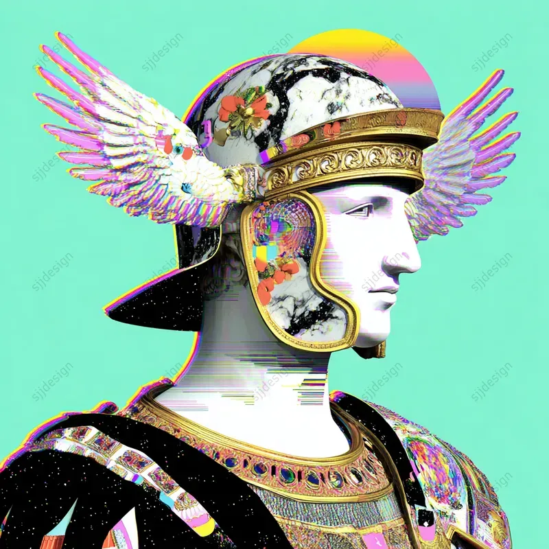 Glitchy Neo Classical Art