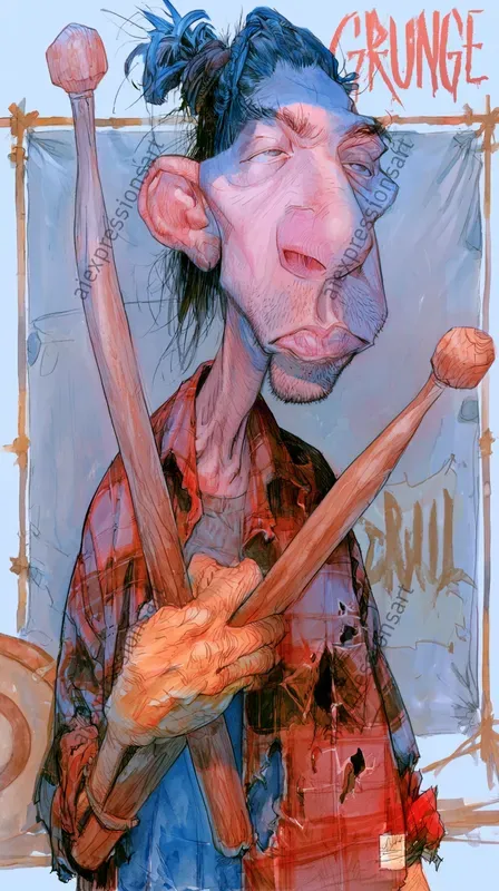 90s Grunge Caricature Comic Art