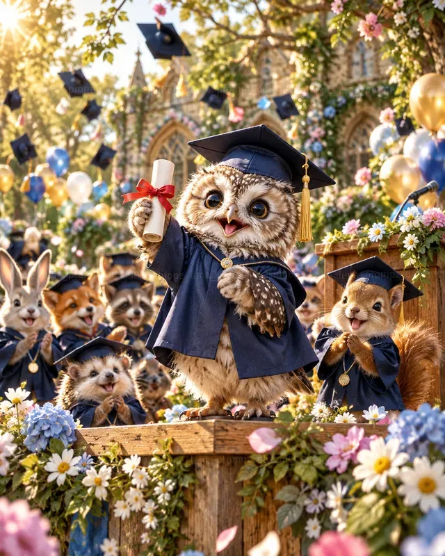 Hyperrealistic Baby Animal Graduations