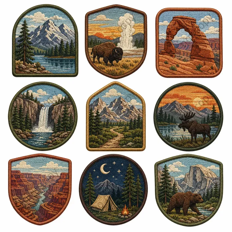 Retro Embroidered Patch Sets