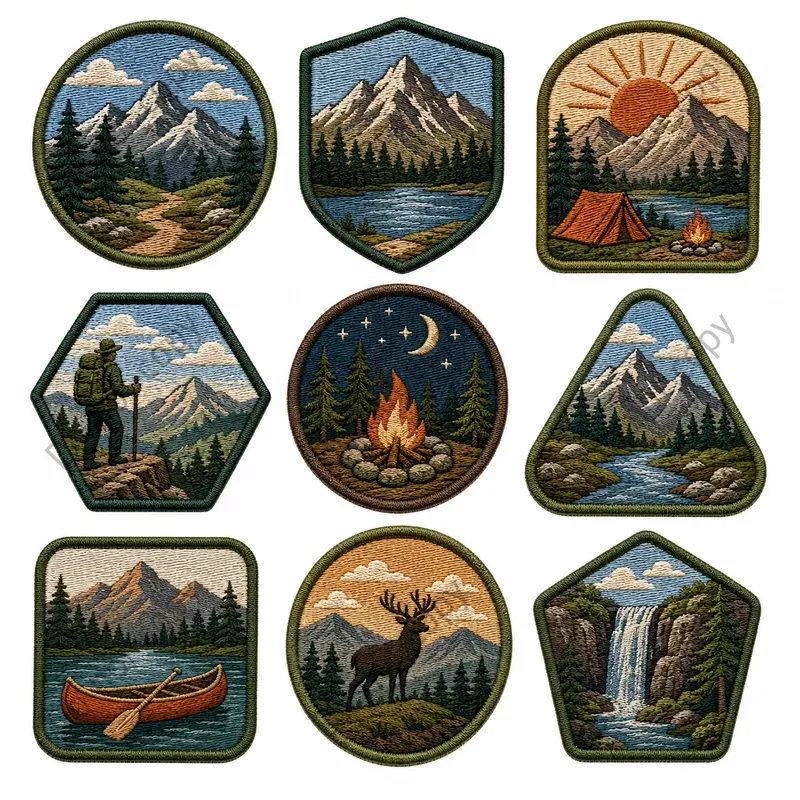 Retro Embroidered Patch Sets