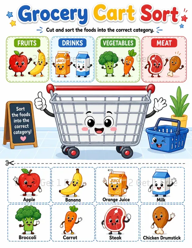 Kids Shopping Worksheets