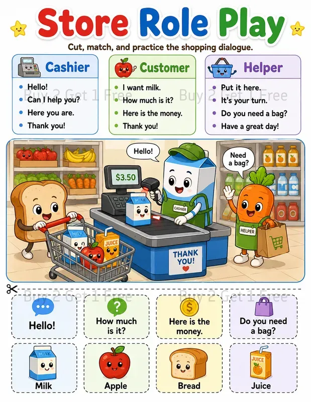 Kids Shopping Worksheets