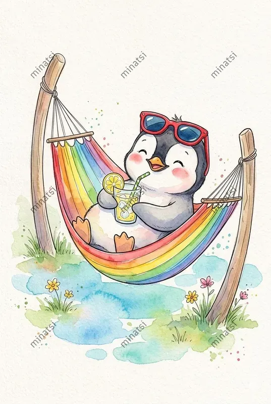 Cute Watercolor Animals Relaxing Art